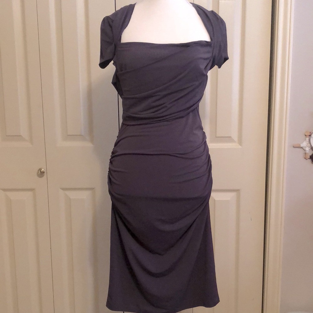Moda International Charcoal Cap Sleeve Dress